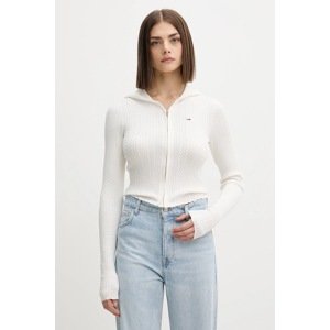 Kardigan Tommy Jeans boja: bijela, lagane, DW0DW21673