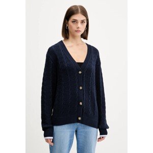 Pamučni kardigan Tommy Jeans boja: tamno plava, lagane, DW0DW21681