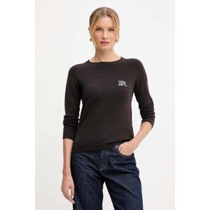 Pulover Ermanno Scervino boja: smeđa, lagane, 57TM047EP2