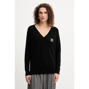Vuneni pulover Ermanno Scervino boja: crna, lagane, 57TM055E52