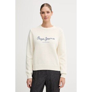 Pamučni pulover Pepe Jeans boja: bež, PL7000024