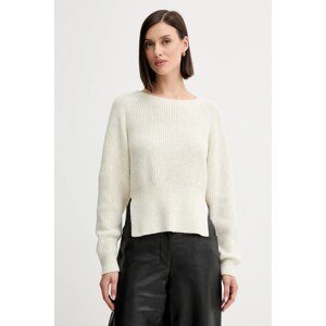Pulover s dodatkom vune Twinset boja: bež, 252AP3240