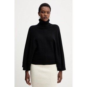 Pončo Twinset boja: crna, tople, 252LI3NFF