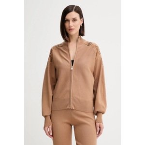 Kardigan Twinset boja: smeđa, lagane, 252TP3405