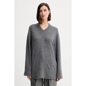 Vuneni pulover Twinset boja: siva, lagane, 252TF3043