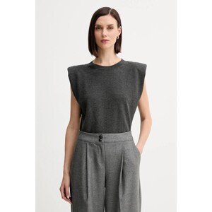 Prsluk Twinset boja: siva, lagane, 252TF3031