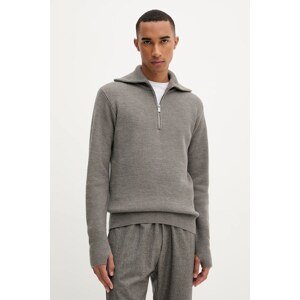 Vuneni pulover BARENA VENEZIA Knitwear Batigia za muškarce, boja: smeđa, tople, KNU5289.305