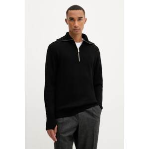 Vuneni pulover BARENA VENEZIA Knitwear Batigia za muškarce, boja: crna, tople, KNU5289.305