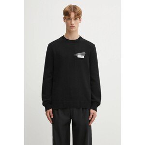 Vuneni pulover MM6 Maison Margiela za muškarce, boja: crna, SH2HL0030.M13168.900S
