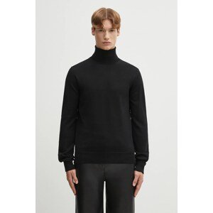 Vuneni pulover MM6 Maison Margiela za muškarce, boja: crna, lagane, s dolčevitom, SH0HA0006.M13133.900