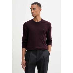 Vuneni pulover Calvin Klein za muškarce, boja: bordo, lagane, LV04LB305G
