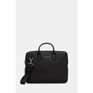 Kožna torba za laptop Tommy Hilfiger boja: crna, AM0AM13642