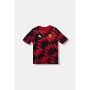 Dječja majica kratkih rukava adidas Performance Manchester United boja: crvena, s uzorkom, JP3235