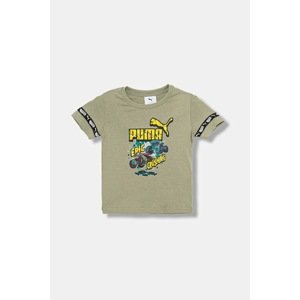 Dječja pamučna majica kratkih rukava Puma PUMA X HOT WHEELS Graphic Tee boja: zelena, s tiskom, 632395