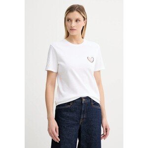 Pamučna majica PS Paul Smith za žene, boja: bijela, W2R-G799-TP5178