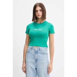 Majica kratkih rukava Guess Jeans za žene, boja: zelena, W5YI24 J1314
