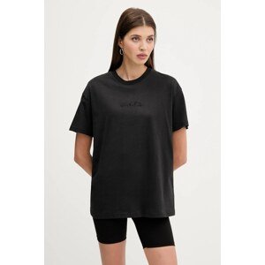 Pamučna majica Vans za žene, boja: crna, VN000RANBLK1