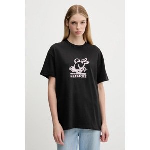 Pamučna majica Vans za žene, boja: crna, VN000RCDBLK1