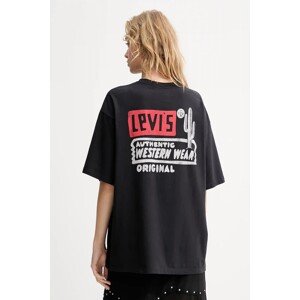 Pamučna majica Levi's za žene, boja: crna, 000G4