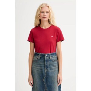 Pamučna majica Levi's za žene, boja: crvena, 39185
