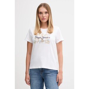 Pamučna majica Pepe Jeans za žene, boja: bijela, PL5000046