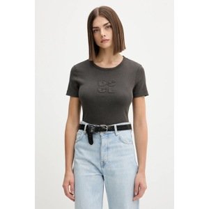 Majica kratkih rukava Desigual PRAGA za žene, boja: siva, 25WWTK46