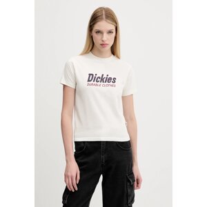 Pamučna majica Dickies za žene, boja: bež, DK0A87Q5