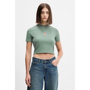 Pamučna majica Dickies za žene, boja: zelena, DK0A4XPO