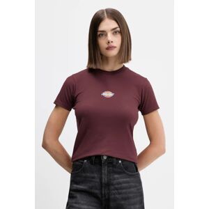 Majica kratkih rukava Dickies za žene, boja: bordo, DK0A4ZAO