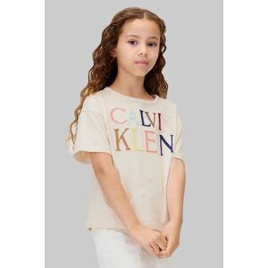 Dječja majica kratkih rukava Calvin Klein Jeans boja: bež, IG0IG03033