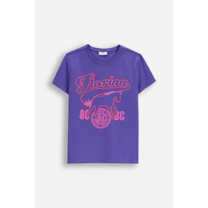 Dječja majica kratkih rukava Coccodrillo boja: ljubičasta, EVERYDAY GIRL A
