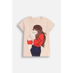 Dječja majica kratkih rukava Coccodrillo boja: bež, EVERYDAY GIRL A
