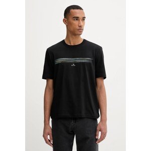 Pamučna majica PS Paul Smith boja: crna, s tiskom, M2R-220X-TP5447