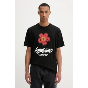 Pamučna majica Kenzo boja: crna, s tiskom, FF65TS2654SG