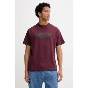 Pamučna majica Vans boja: bordo, s tiskom, VN000RA14QU1