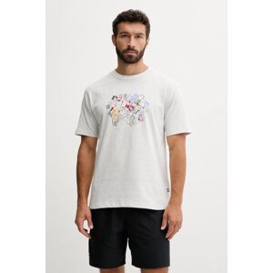 Pamučna majica New Balance boja: siva, s uzorkom, MT53905AHH
