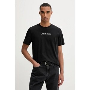 Pamučna majica Calvin Klein boja: crna, s tiskom, LV04LD230G