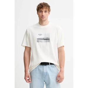 Pamučna majica Dickies boja: bež, s tiskom, DK0A87YM