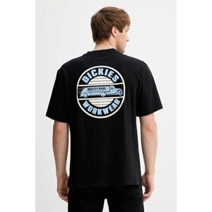 Pamučna majica Dickies boja: crna, s tiskom, DK0A87QL