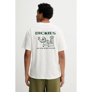 Pamučna majica Dickies boja: bež, s uzorkom, DK0A87QI
