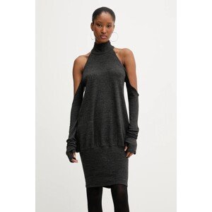 Pulover PRESSIAT boja: siva, lagane, s dolčevitom, PRE208FW24