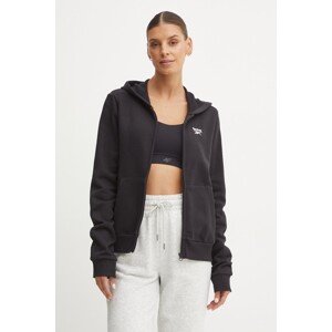 Dukserica Reebok Classic za žene, boja: crna, s kapuljačom, bez uzorka, 100202902