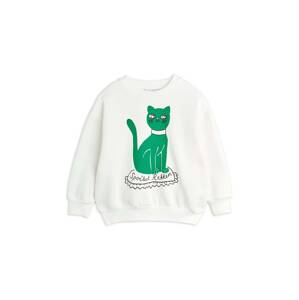 Dječja pamučna dukserica Mini Rodini Cat boja: bijela, s tiskom, 2472012110