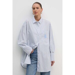 Pamučna košulja Tommy Hilfiger za žene, relaxed, s klasičnim ovratnikom, WW0WW42592