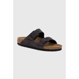 Natikače od brušene kože Birkenstock Arizona za žene, boja: siva, 1028592