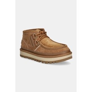 Cipele od brušene kože UGG Hayden Moc za muškarce, boja: smeđa, 1158276-CHE