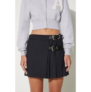 Vunena suknja AMBUSH Belts Mini Skirt boja: tamno plava, mini, širi se prema dolje, BWCU006F24FAB0014600