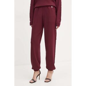 Donji dio trenirke Patrizia Pepe boja: bordo, bez uzorka, 8P0647 K207