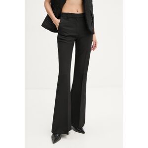 Vunene hlače The Kooples boja: crna, trapez, visoki struk, FPAN29025K