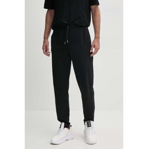 Pamučni donji dio trenirke Armani Exchange boja: crna, s aplikacijom, 6DZPLC ZJNNZ